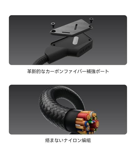 Aulumu M 07 240 W USB-C to カーボンファイバーケーブル | USB 3.1 Gen 2 10 Gbps 4 K 60 Hz 映像出力 急速充電対応 iPhone 17|16|15 Pro Max NVMe SSD Gala