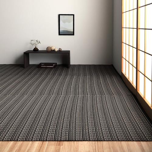 イケヒコ ラグ カーペット 日本製 ポリプロピレン バルカン 江戸間8畳 ブラウン 洗える 畳 上敷き ござ ゴザ い草調 おしゃれ ペット 犬 猫 汚れに強い 丈夫 傷に強い 傷防止 和室 和 アウトドア m