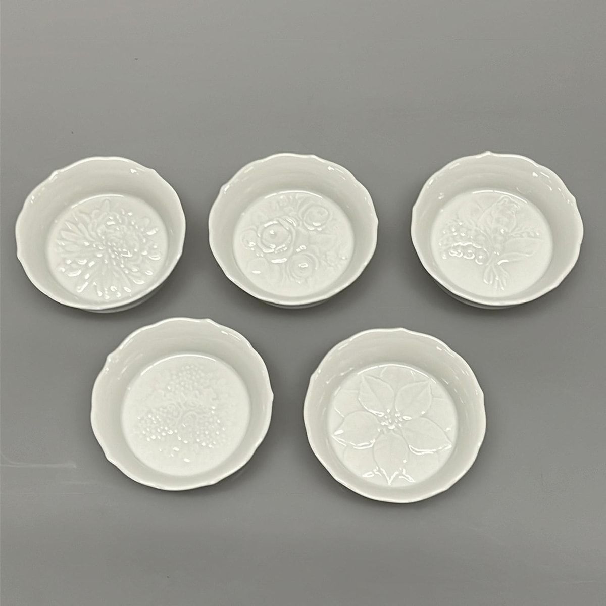 Meissen マイセン 食器 - 白 プレート×5点|フラワー 花