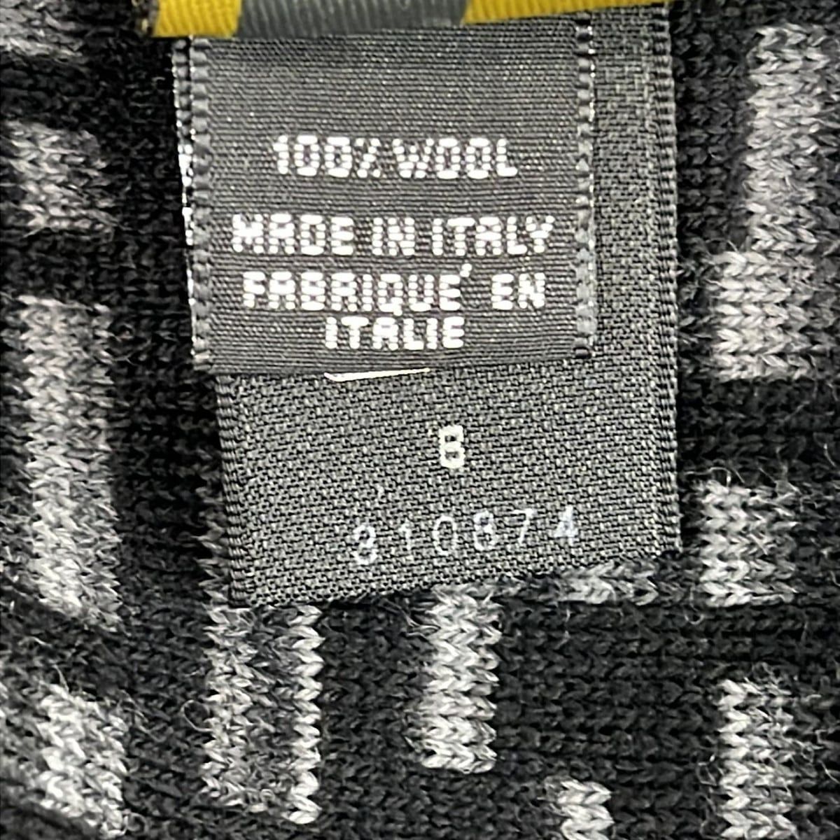  FENDI フェンディ マフラー - 黒×グレー ズッカ柄 ウール マフラー 小物