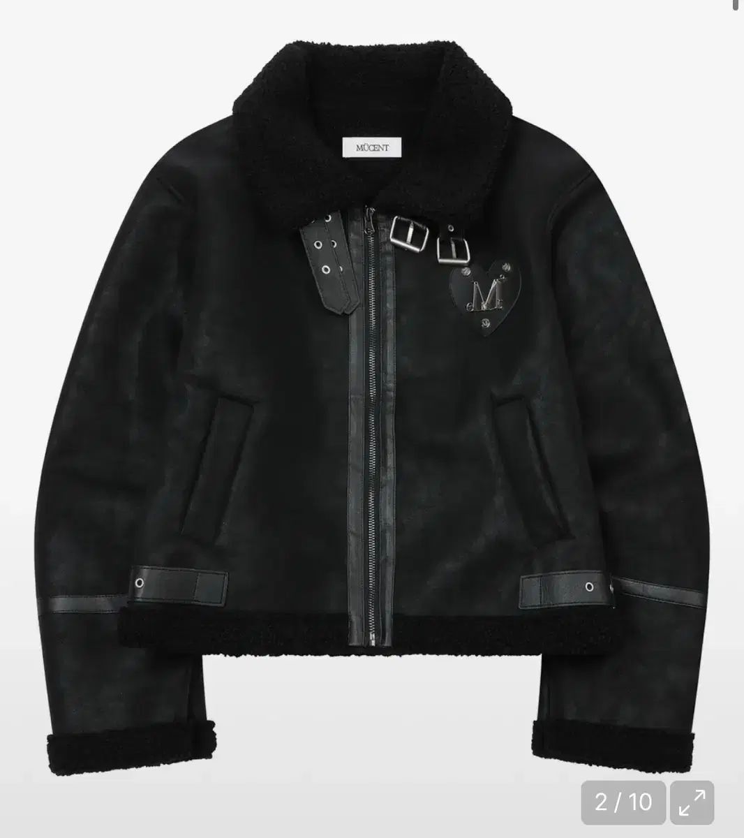 MUCENT ムセント ウール L エル メタル ロゴ ハート パッチ ムートン