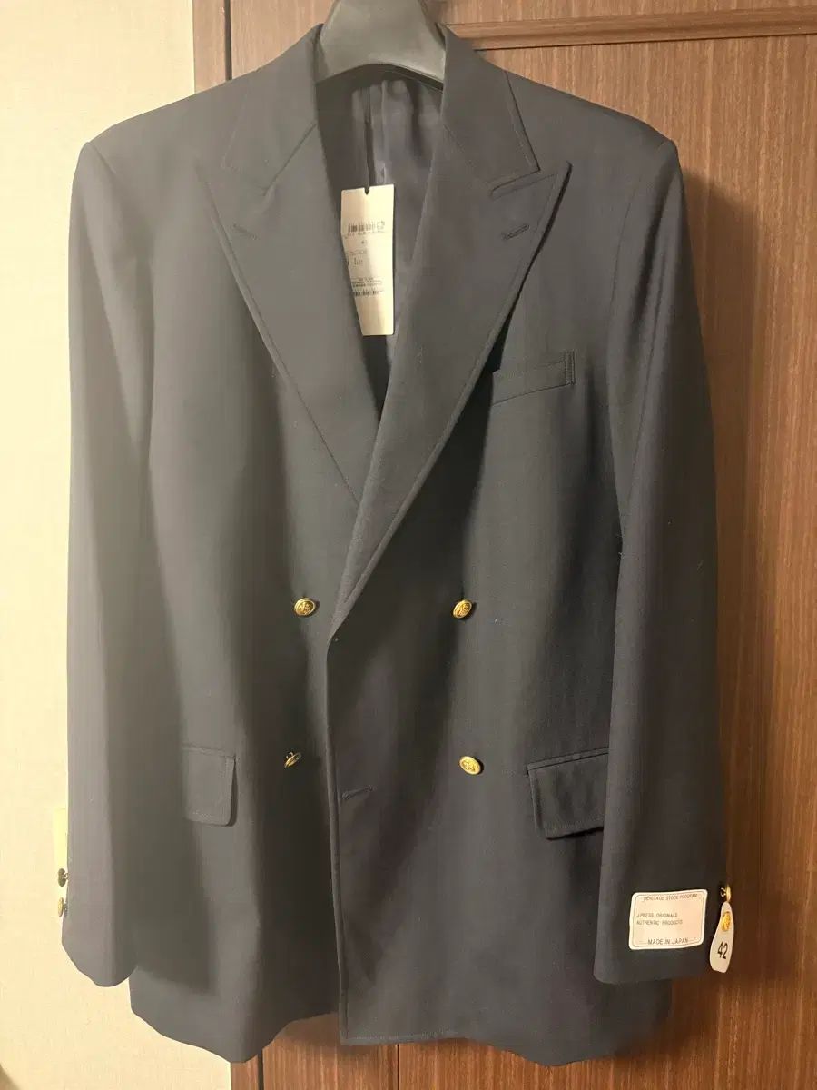 J.PRESS Jプレス メンズ ネイビー ゴールド ジャケット ダブル ブレザー 42