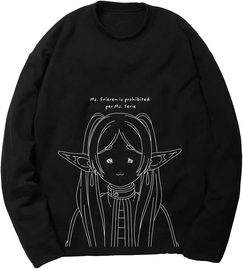 葬送のフリーレン AMICIS しょんぼり顔スウェット Black ブラック 黒 XLサイズ 管理番号 1125 5280