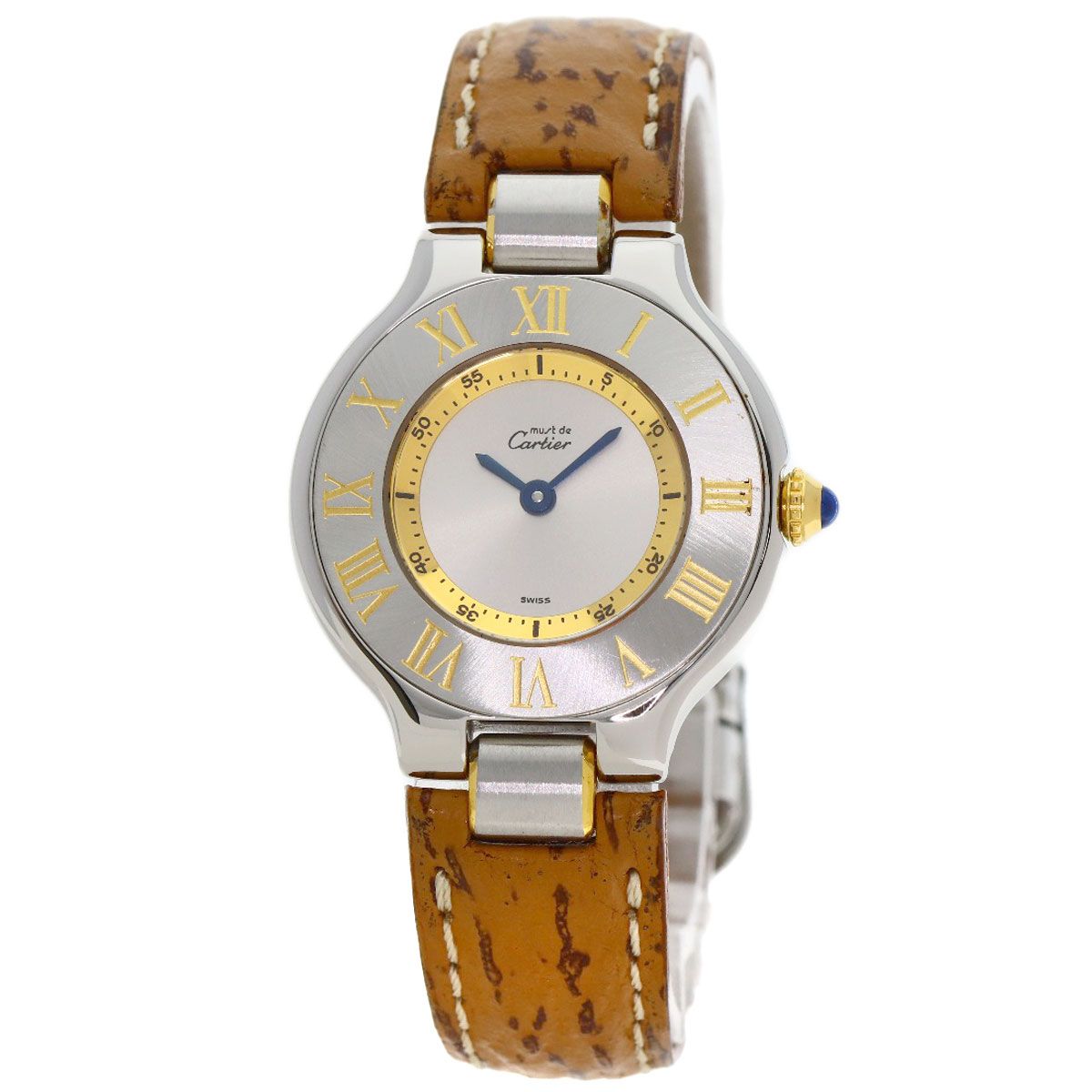 CARTIER カルティエ マスト21 腕時計 SS 革 レディース