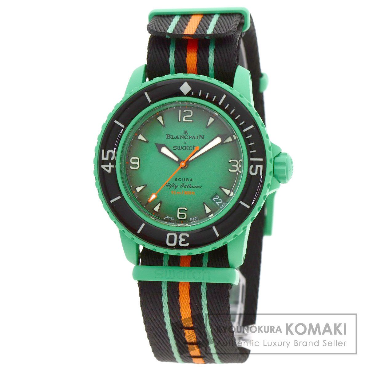 Swatch スウォッチ ブランパン コラボ スキューバ フィフティ ファゾムス インディアンオーシャン 腕時計 セラミック ナイロン メンズ