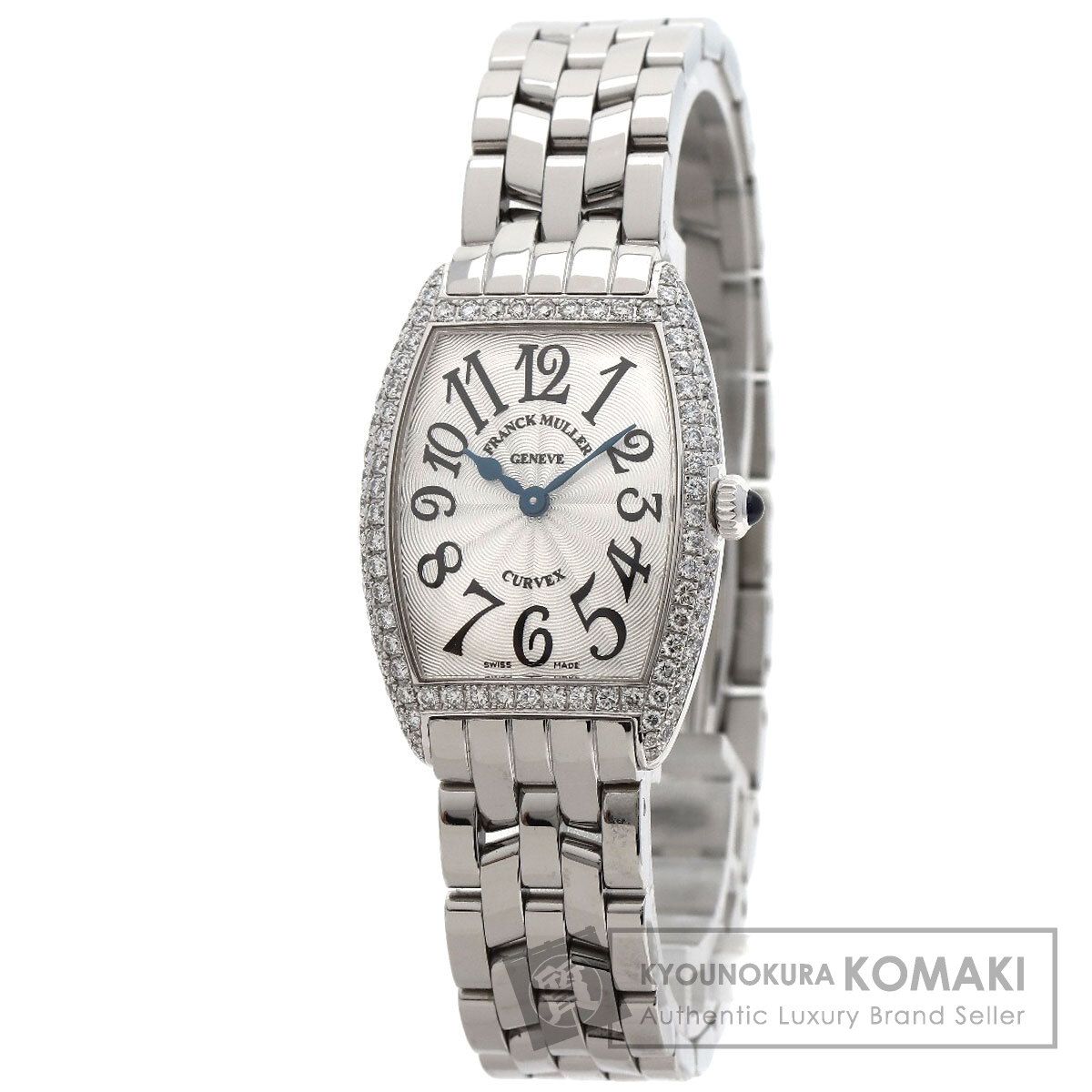 FRANCK MULLER フランクミュラー 1752 QZ NO.1065 トノウカーベックス ベゼルダイヤモンド 腕時計 SS レディース