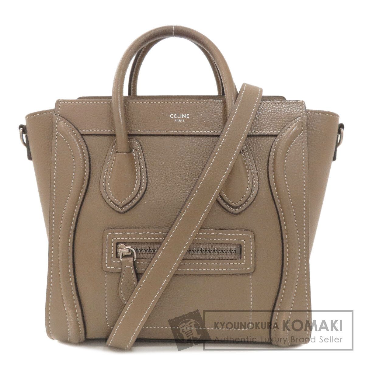 CELINE セリーヌ ラゲージナノ 2 WAY ハンドバッグ カーフ レディース