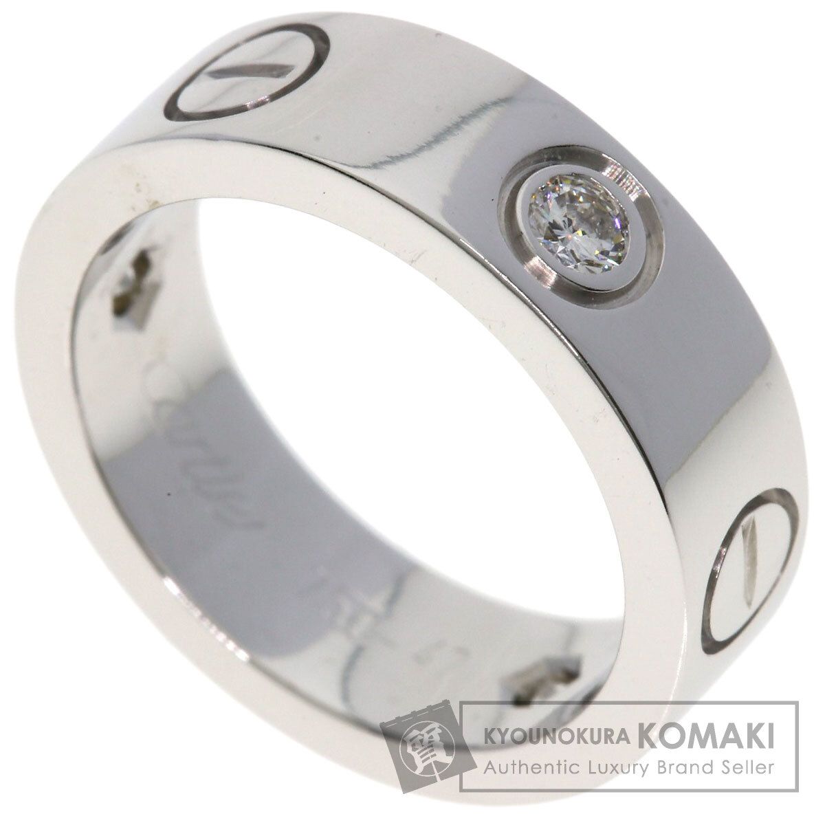 CARTIER カルティエ ラブリング ハーフ ダイヤモンド 47 リング 指輪 K 18 WG レディース