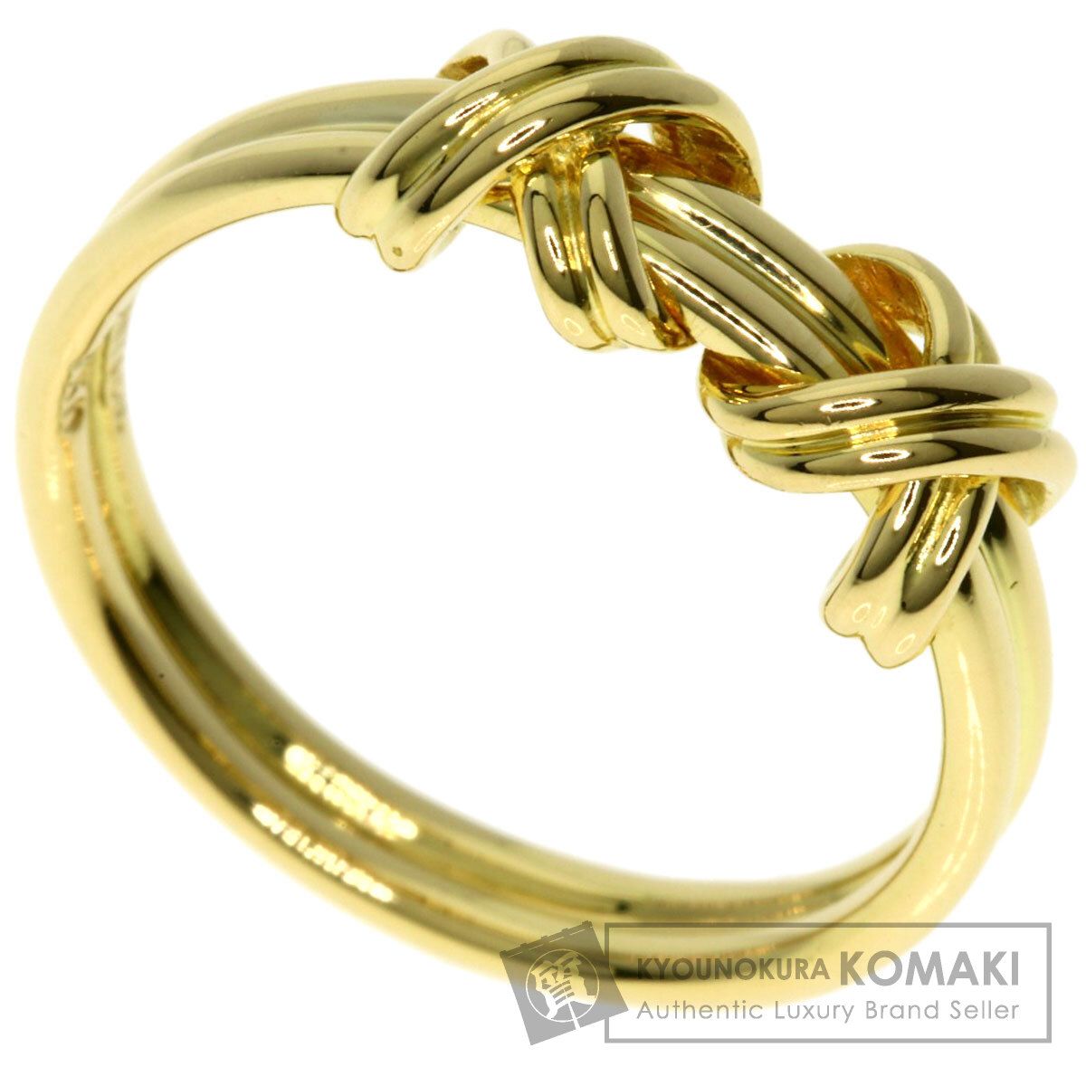 TIFFANY-Co. ティファニー ダブル シグネチャー リング 指輪 K 18 YG レディース