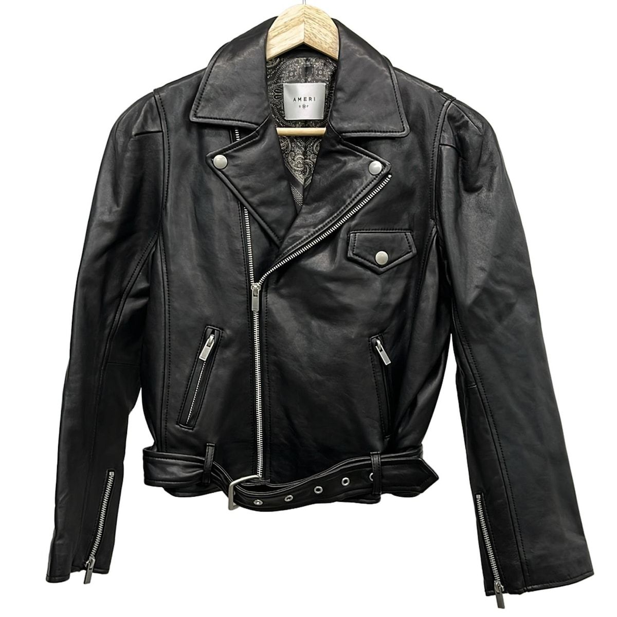 AMERI アメリ ライダースジャケット サイズM レディース - 黒 長袖|春|秋