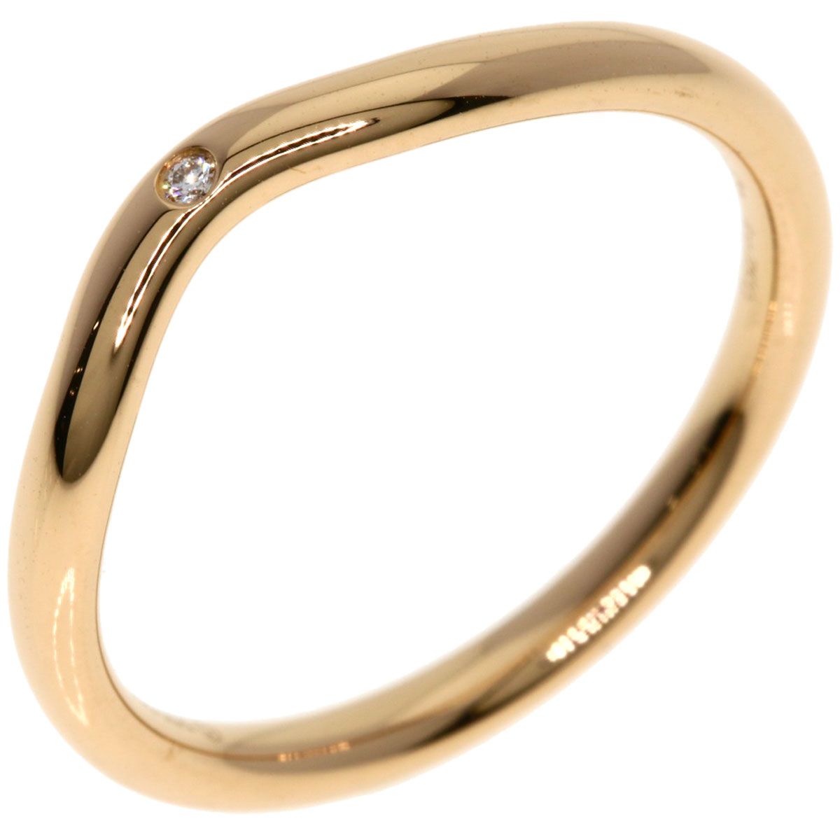TIFFANY-Co. ティファニー カーブドバンド 1 P ダイヤモンド リング 指輪 K 18 PG レディース リング 指輪 アクセサリー レディース