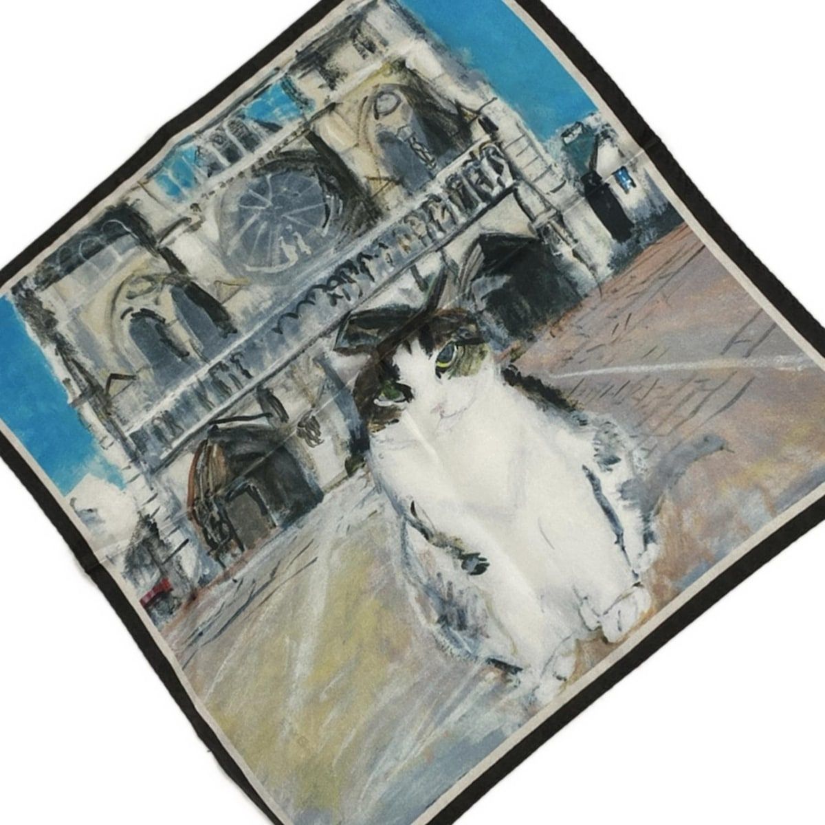 Manhattaner s マンハッタナーズ スカーフ - ライトグレー×ライトブルー×マルチ