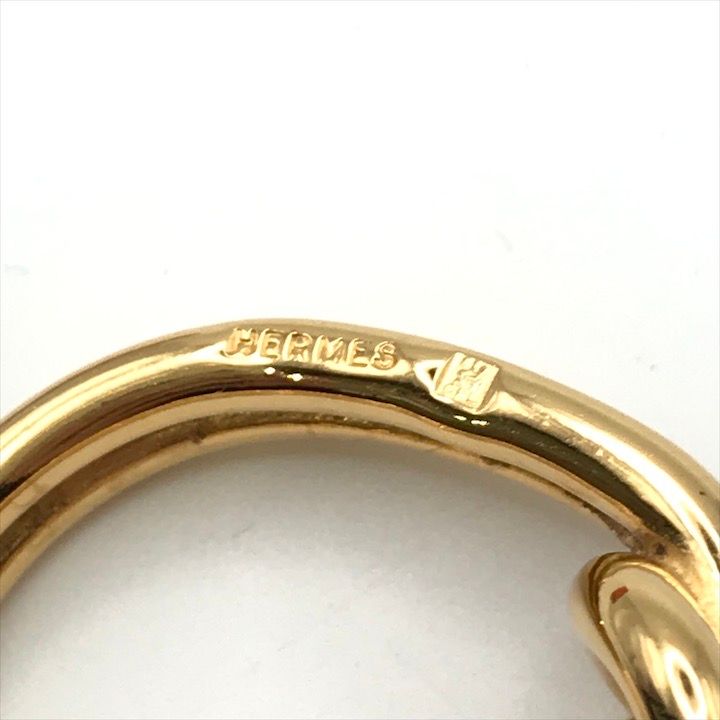 美品 Hermes エルメス アタメ スカーフリング ゴールド メタル GP 服飾