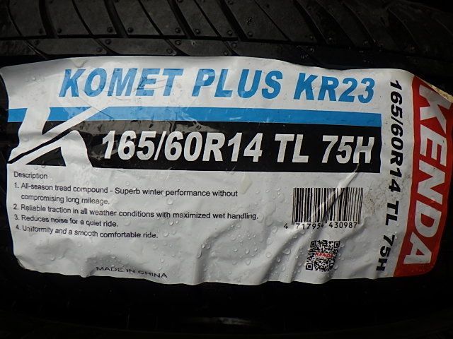 T 2412-10 ♥ラジアルタイヤ KENDA KOMET PLUS KR 23 165|60 R 14 2025-24年 ４本セット