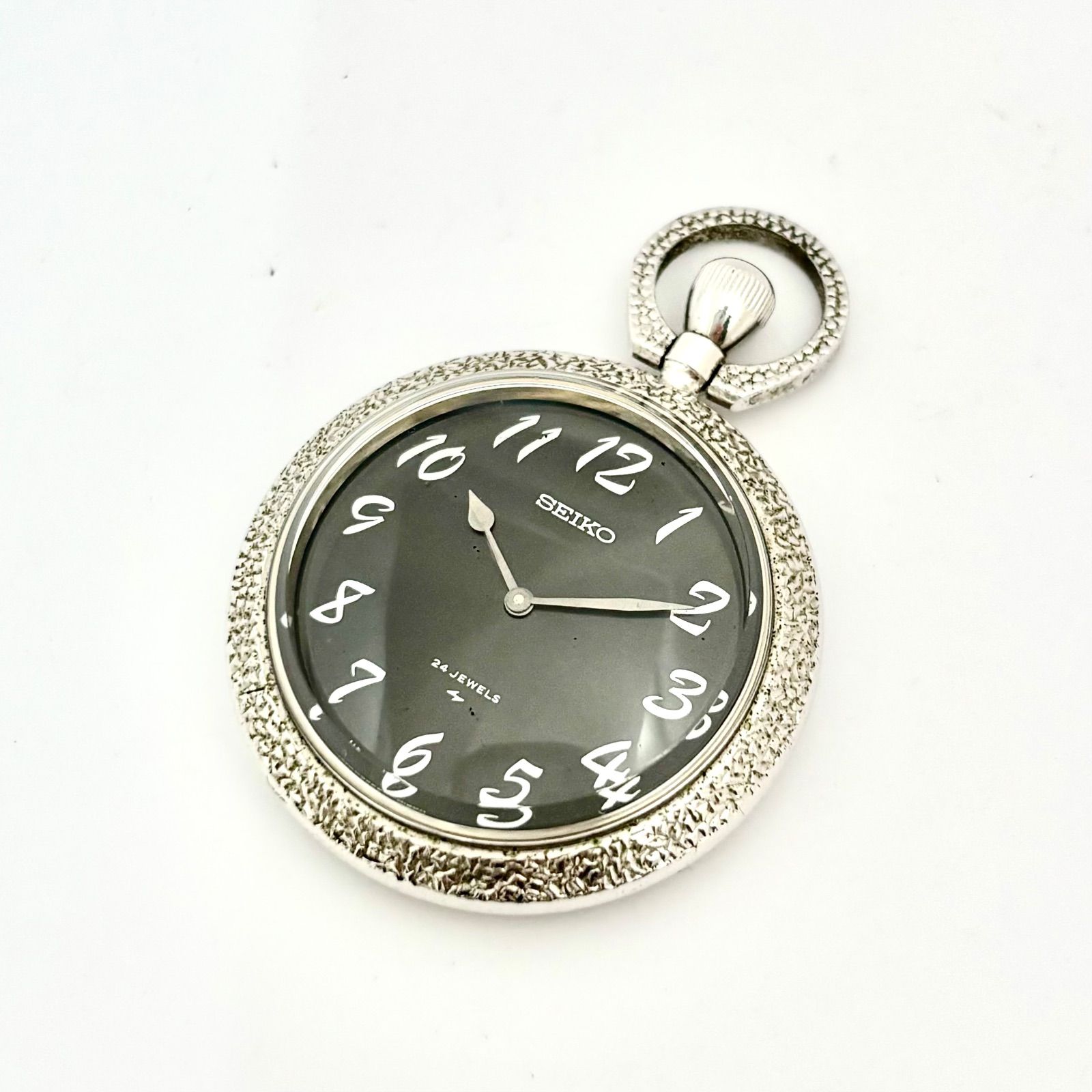 稼働】SEIKO セイコー 機械式 手巻き アラビア シルバー 懐中時計 2559