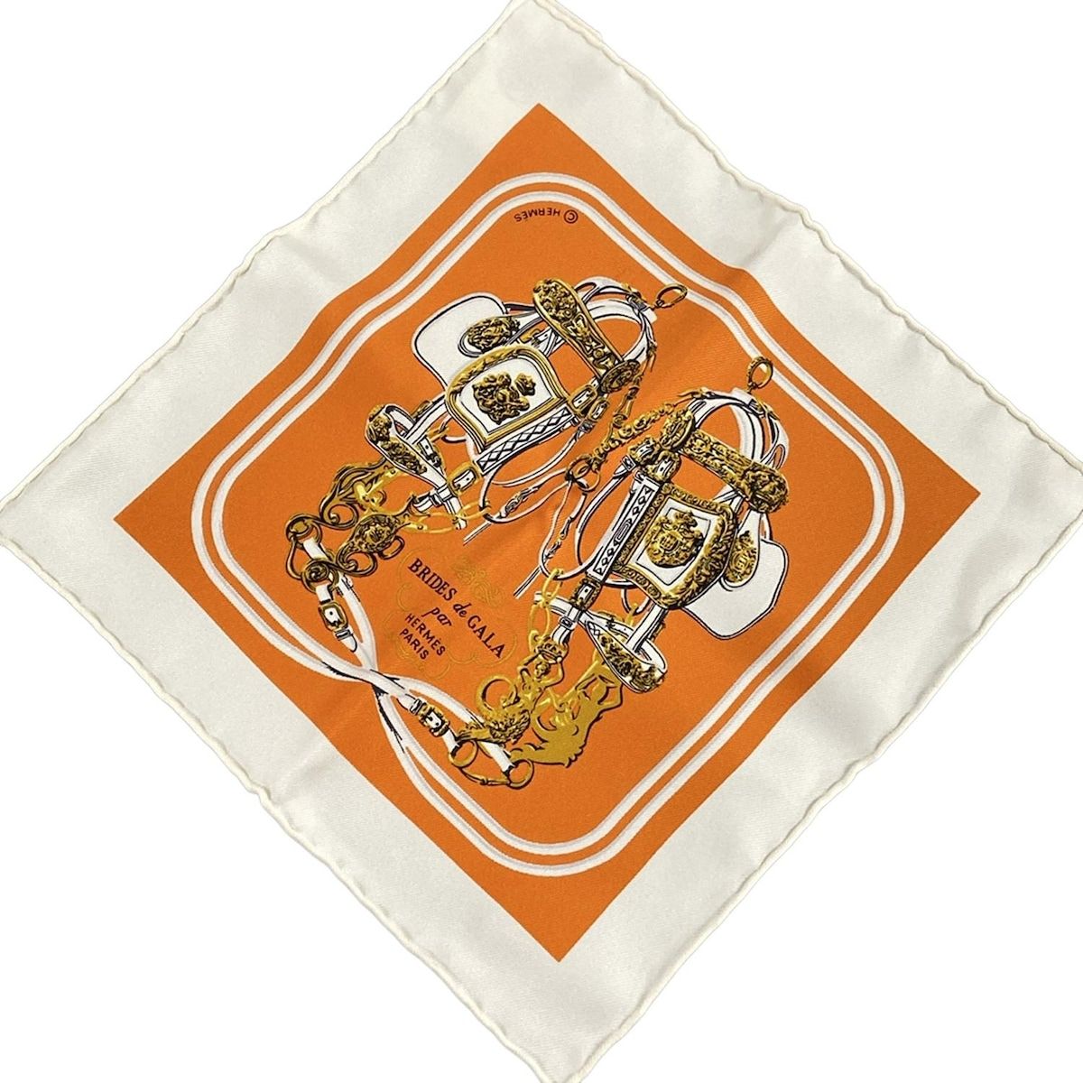 ☆HERMES/エルメス スカーフ カレ☆BRIDES de GALA☆ブラック×ホワイト 