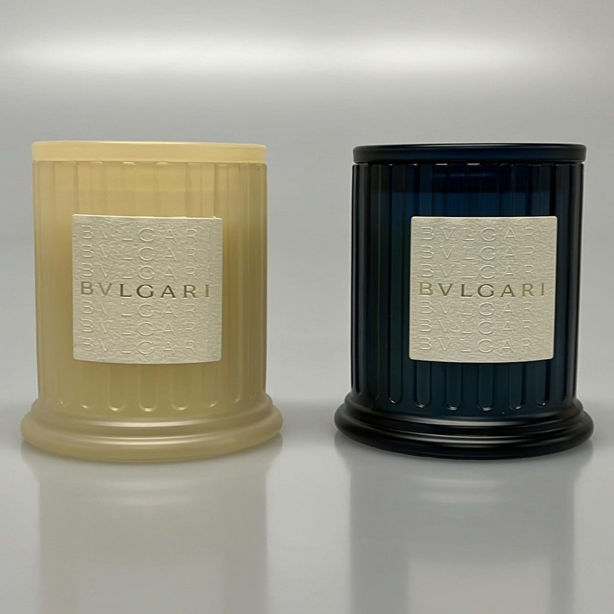 BVLGARI ブルガリ 小物 アイボリー×ネイビー×ベージュ キャンドルセット