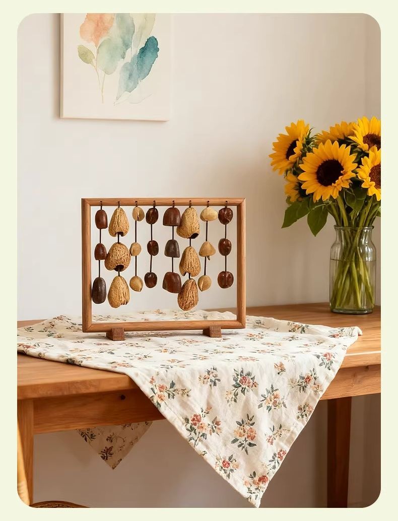  天然木の実 風鈴 卓上オブジェ 森の音色を楽しむ 手作りナチュラルベル 実木フレーム 木の実シェル 癒し ヨガ ギフトに 玄関 飾り 卓上 ハンドメイド 風鈴 手作り 雑貨 ギフト プレゼント 癒し雑貨 SGYP209 ミニトレイ 置物 インテリア小物