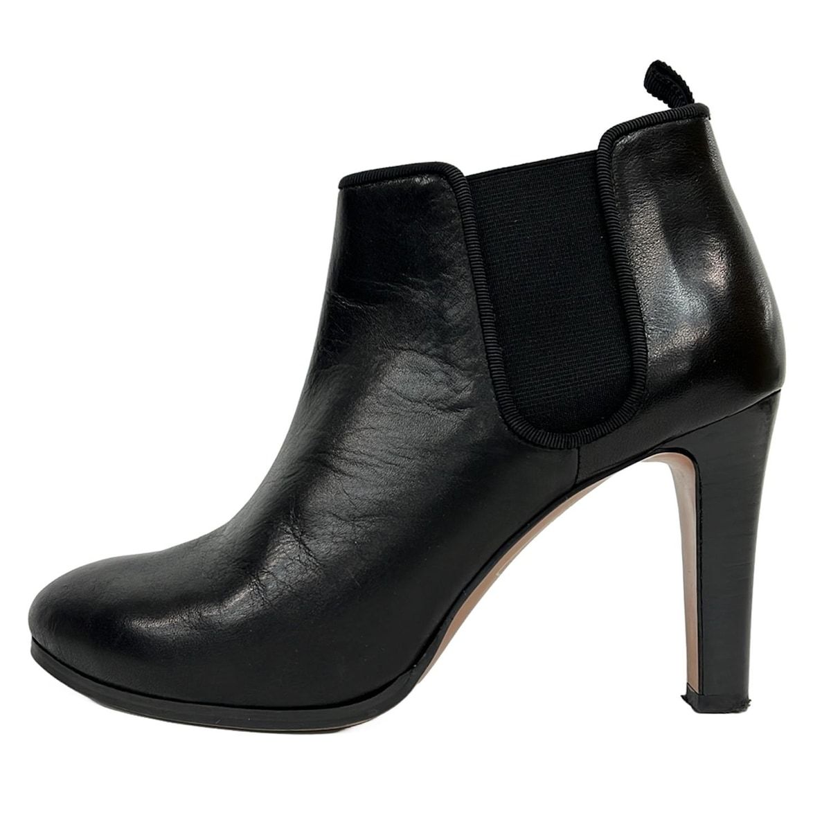 LANVIN en Bleu ランバンオンブルー ショートブーツ 23 レディース - 黒 サイドゴア レザー