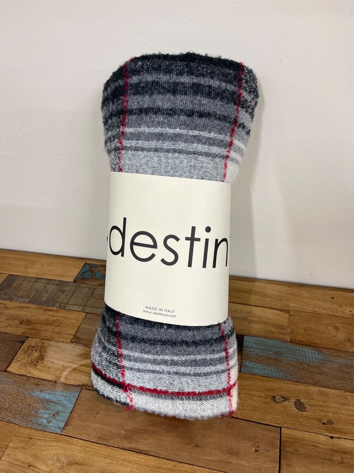 ♥ タグ付き destin ストール made in ITALY イタリア製 デスティン カシミヤ混 LANA WOOL シンプル チェック ts-002