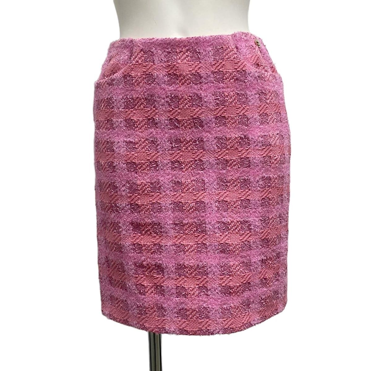 CHANEL シャネル スカート サイズ34 S レディース - P 76729 ピンク ひざ丈|2025年|ツイード コットン