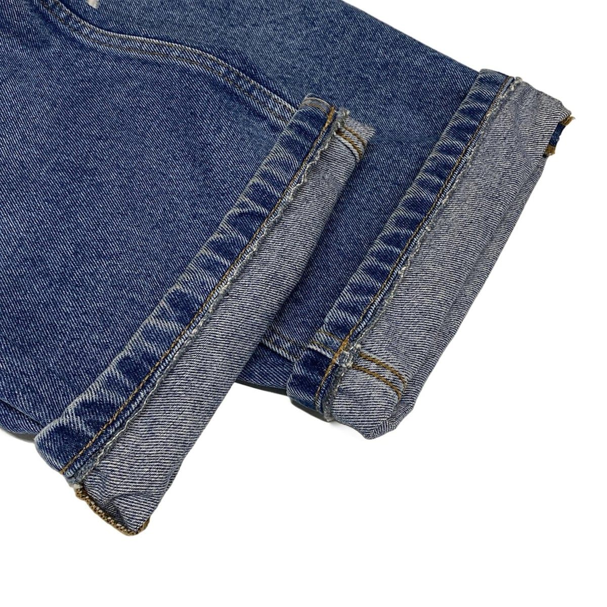  LOEWE ロエベ ジーンズ サイズ34 S レディース - ブルー×白 フルレングス コットン ストレートデニム デニム ジーンズ