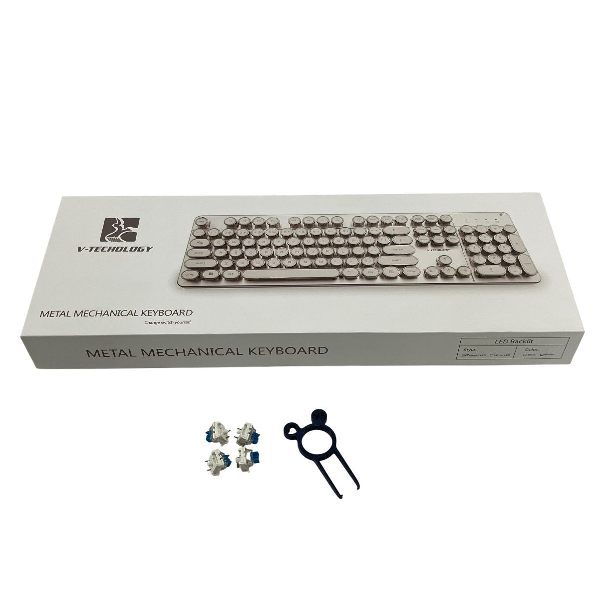 V- METAL メタル メタニカル キーボード タイプライター調 レトロ PC周辺機器