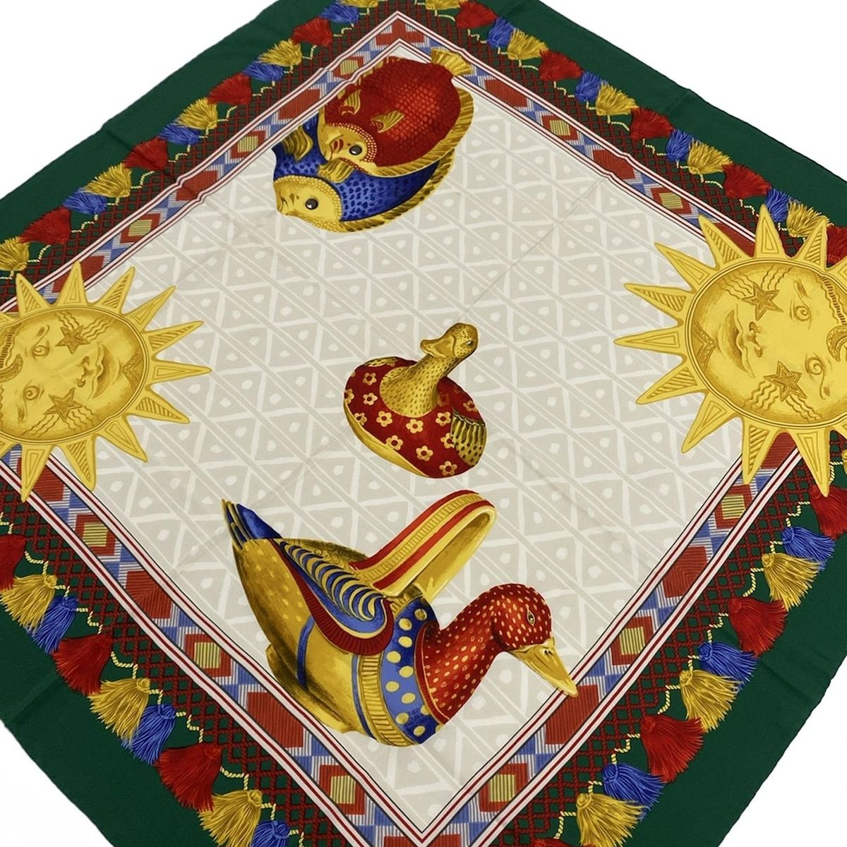 VALENTINO バレンチノ スカーフ - アイボリー×グリーン×マルチ