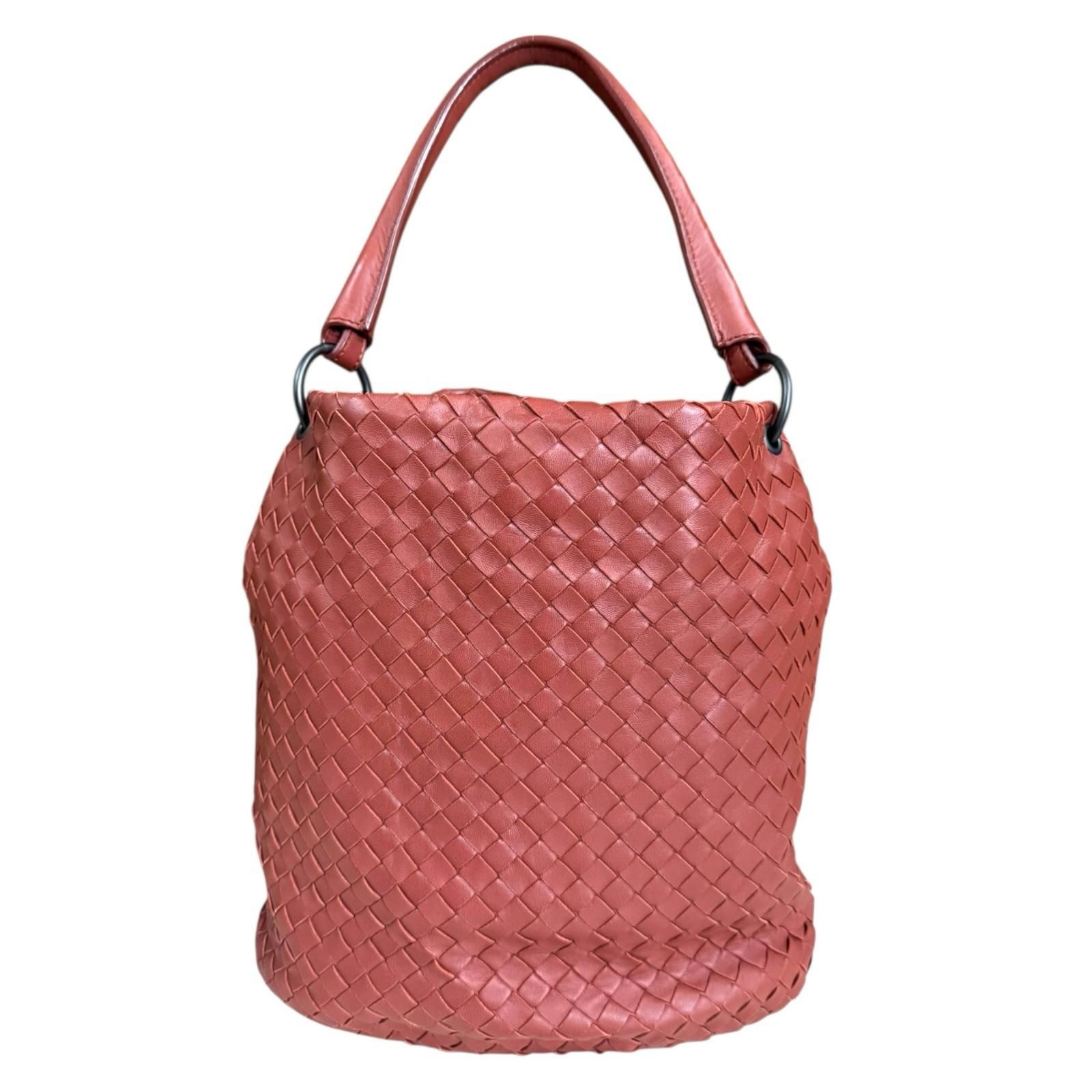 ボッテガヴェネタ イントレチャート ショルダーバッグ レザー ブラウン