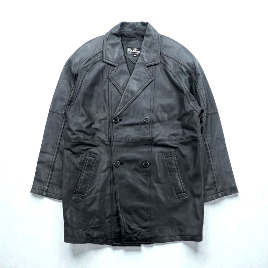 専用★Wind Armor オールレザーステンカラーコート　羊革　ロング　マキシ 良品 LL Wind Armor ラムレザー 羊革 ロングコート 黒 トロトロ - メルカリ