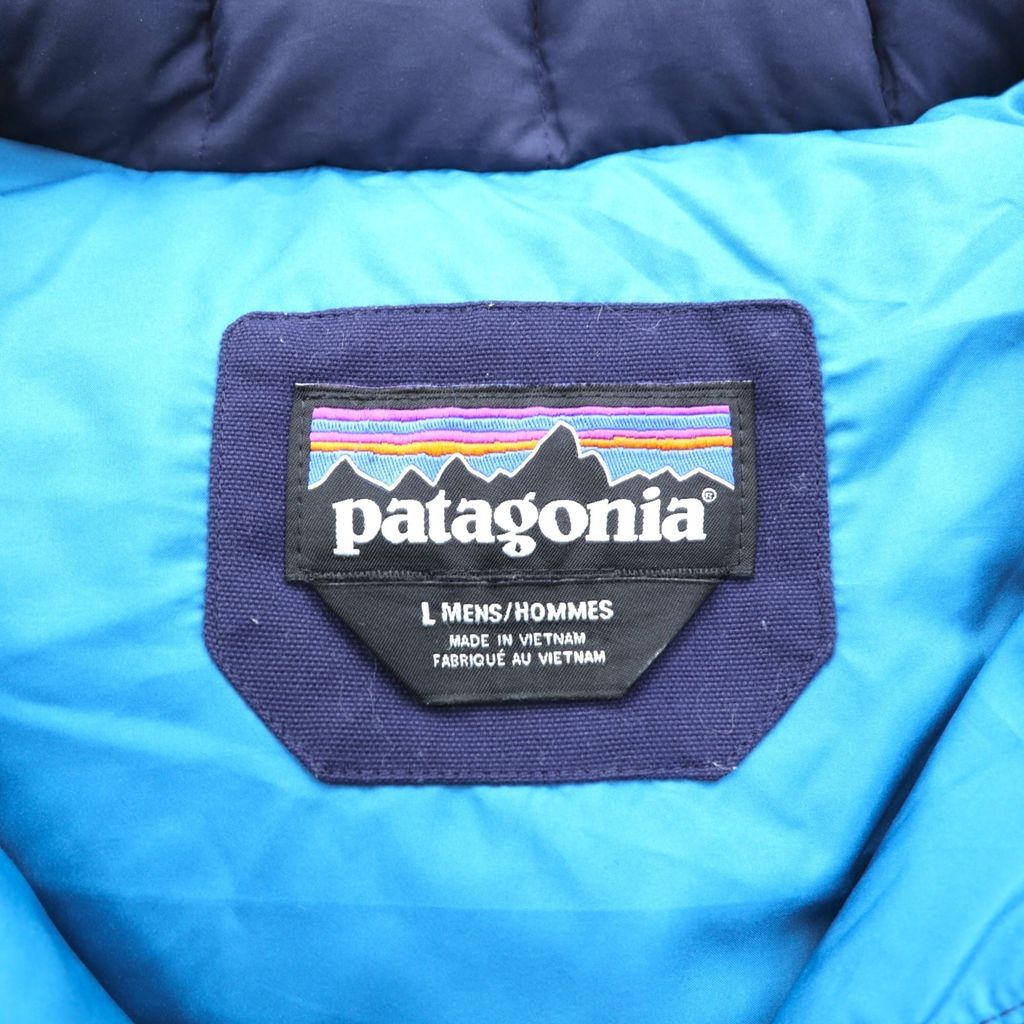 Patagonia スタンドカラー Bivy Down Jacket ビビー ダウンジャケット L ネイビー ナイロン ワイドデニム ダウンジャケット 