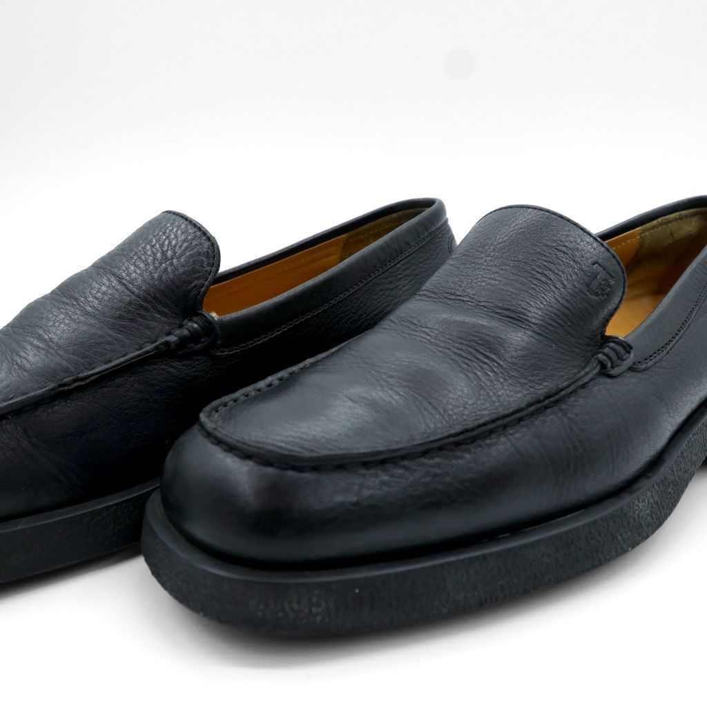  TOD S ヴァンプ ドライビングシューズ スリッポン ローファー 28 cm ブラック レザー イタリア製 ドレス ビジネスシューズ ブーツ 革靴