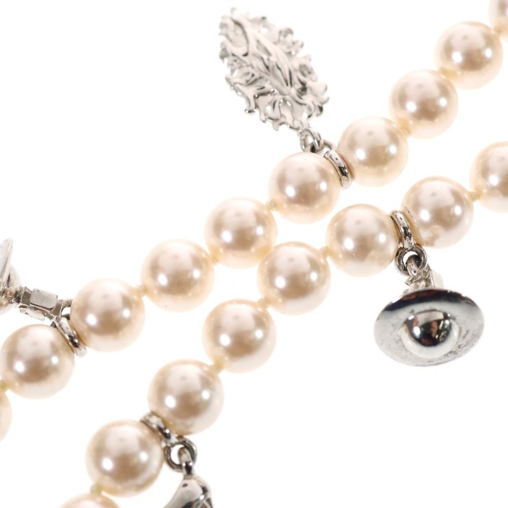  Vivienne Westwood ヴィヴィアンウエストウッド Anglo Pearl パールチャームネックレス ホワイト シルバー その他 ヘアアクセサリー
