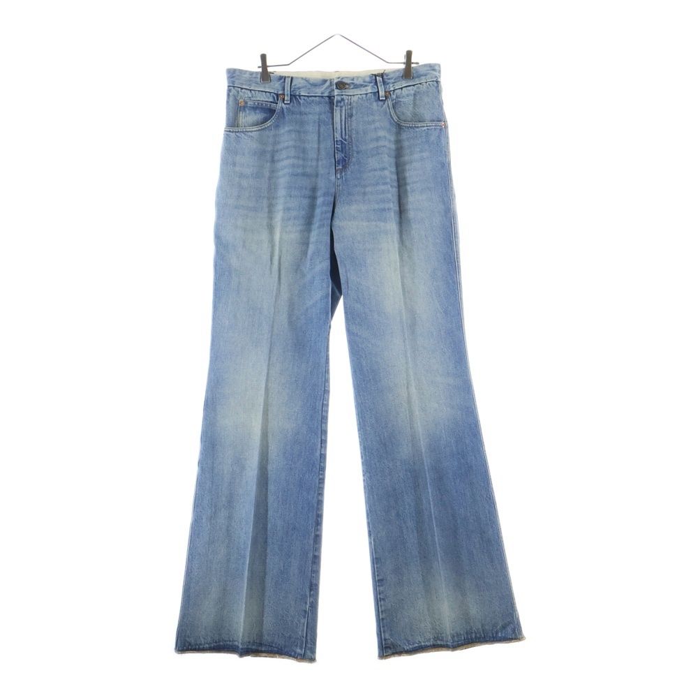 GUCCI グッチ オーガニックデニム ウォッシュド加工 センタープレス ワイドフ パンツ インディゴ 656983 XDBOJ