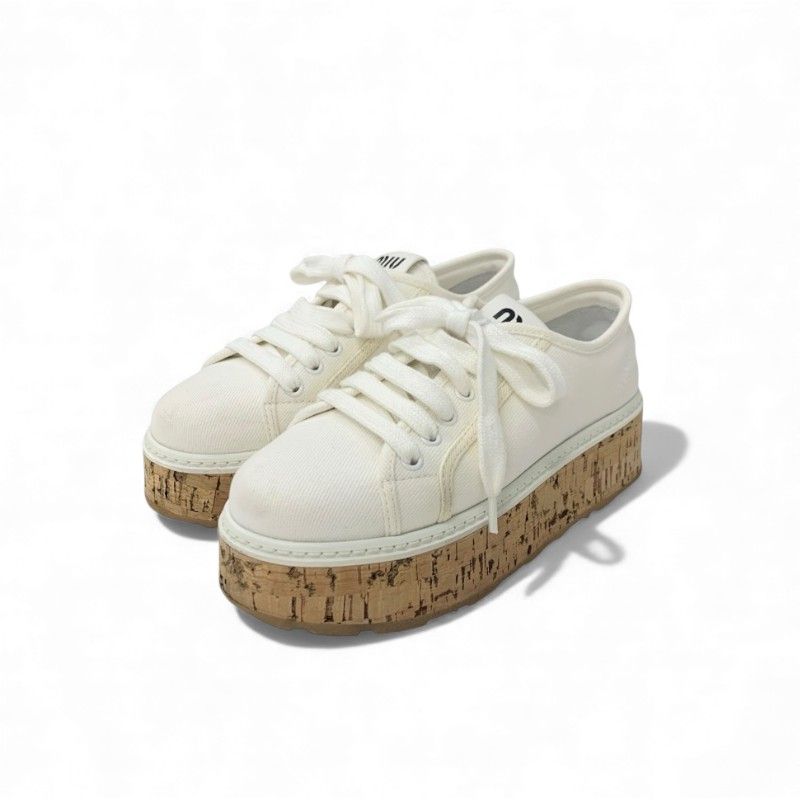 ミュウミュウキャンバス スニーカー35 ミュウミュウ MIUMIU スニーカー 靴 シューズ キャンバス コルク