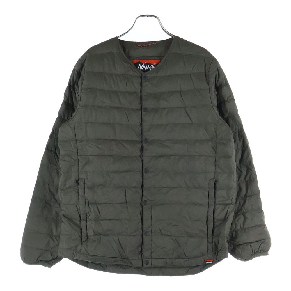 NANGA ナンガ ×WILD-1 LIGHT DOWN JACKET ワイルドワン ノーカラー ライト ダウンジャケット カーキ