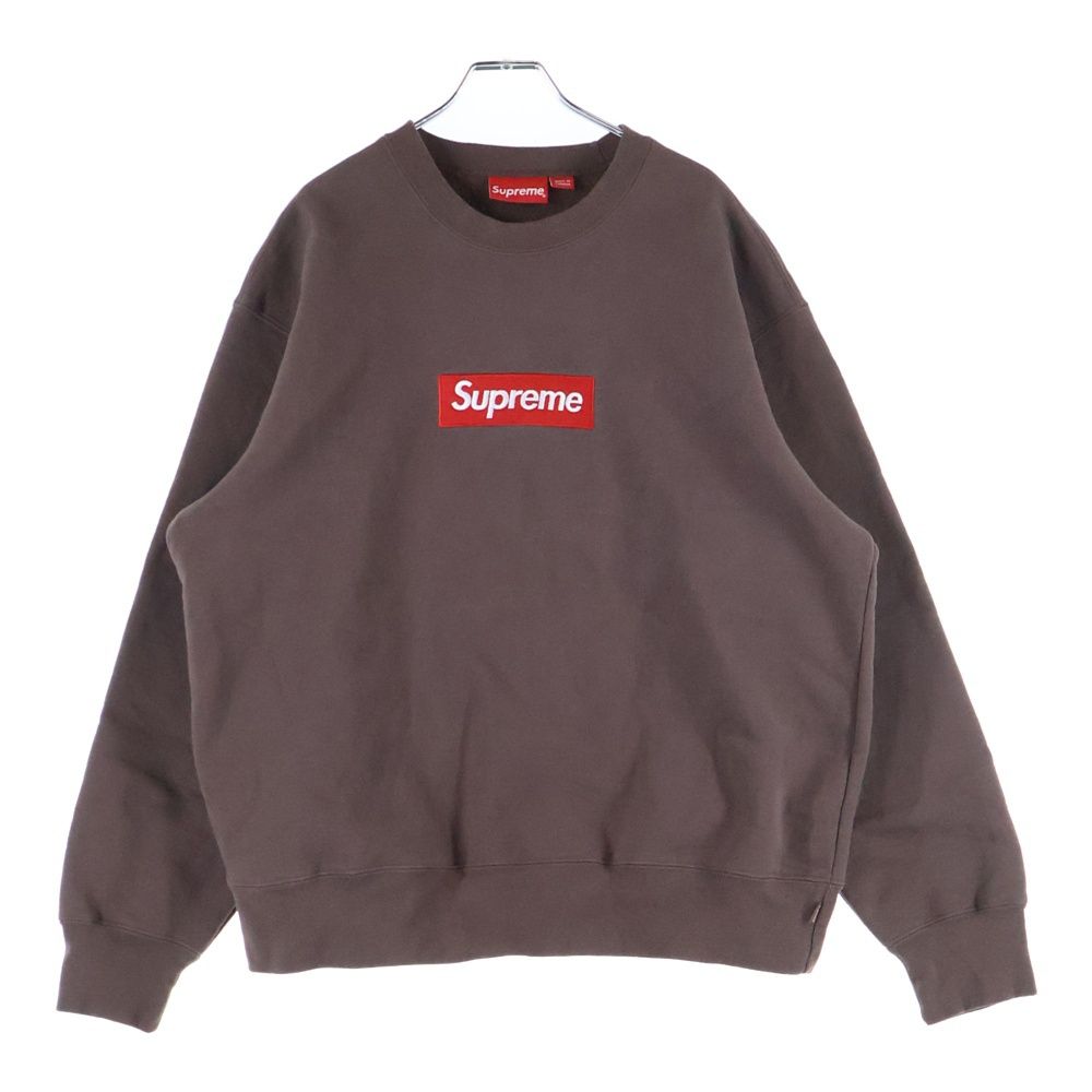 SUPREME シュプリーム 22 AW Box Logo Crewneck Sweatshirt ボックスロゴ スウェット クルーネックシャツ トレーナー ブラウン