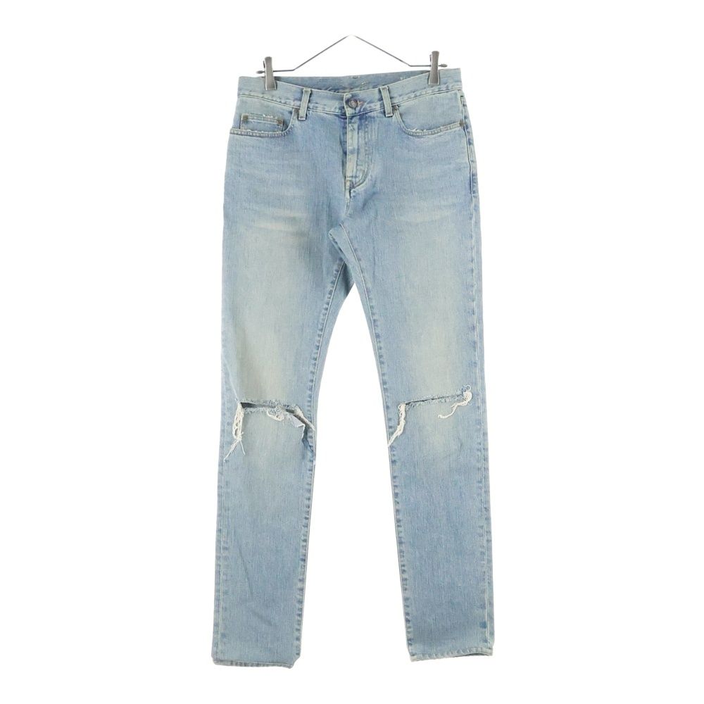 SAINT LAURENT PARIS サンローランパリ 16 SS D 02 エディ期 クラッシュ加工デニムパンツ インディゴ 399086 YYS 10