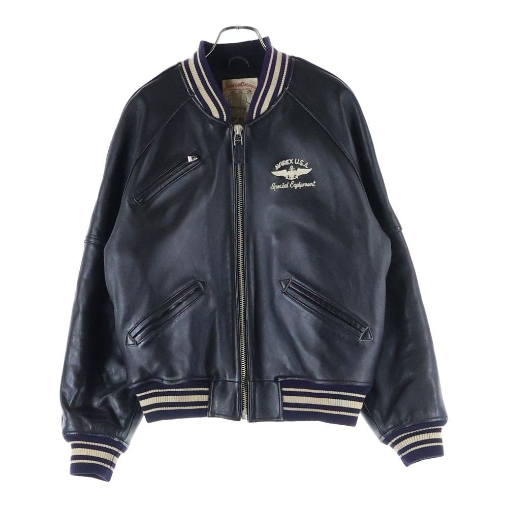 AVIREX ヴィンテージ バックロゴ レザー バーシティージャケット　３XＬ AVIREX ヴィンテージ バックロゴ レザー バーシティージャケット 3XL