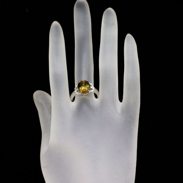 Pt900 スフェーン ダイヤモンド リング 5.01ct D0.20ct - メルカリ