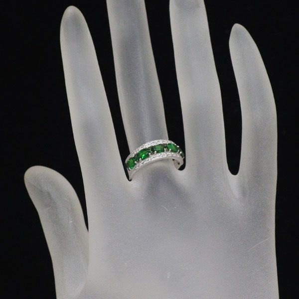 K18WG グリーンガーネット ダイヤモンド リング 1.37ct D0.14ct - メルカリ