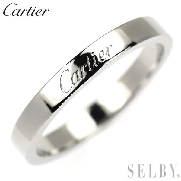 カルティエ Pt 950 リング Cドゥ エングレーブド 57号