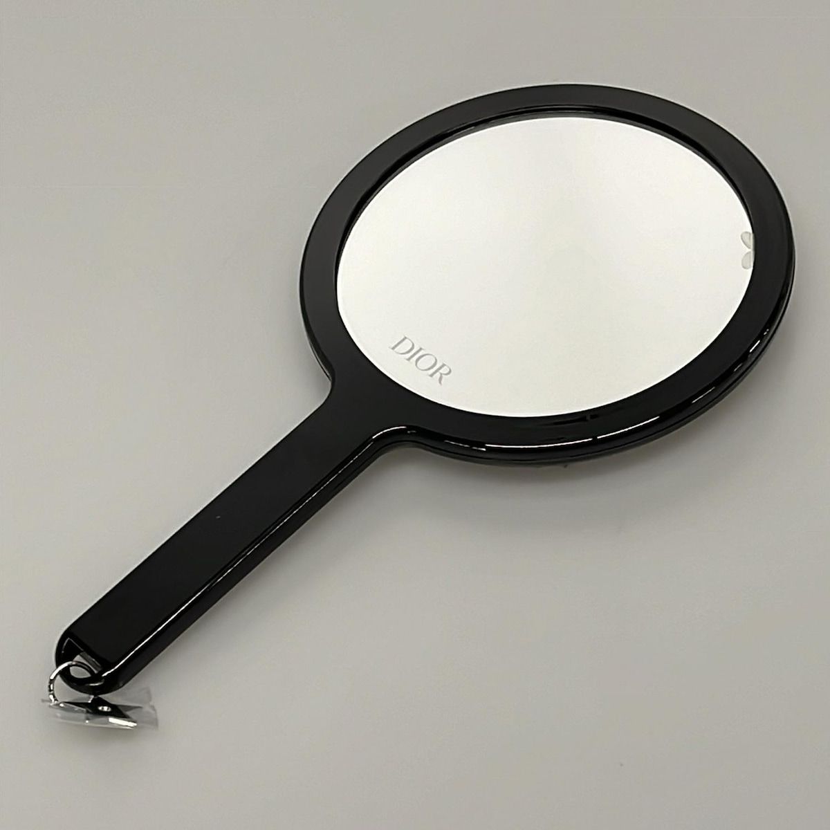 DIOR|ChristianDior ディオール|クリスチャンディオール ミラー クリア×黒 ノベルティ|ハンドミラー|カナージュステッチ レザー