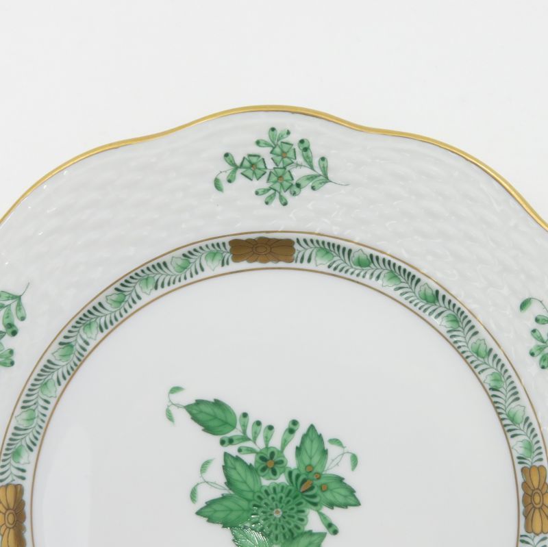 ヘレンド プレート アポニー グリーン ランチプレート セット 19 cm HERENDO 洋食器 皿 1級品