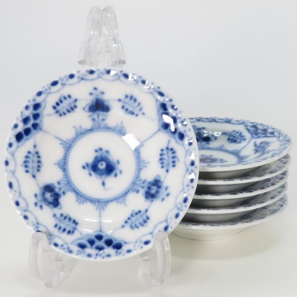 ロイヤルコペンハーゲン プレート ブルーフルーテッド ハーフレース バタープレート セット 7.5 cm Royal Copenhagen 洋食器 1級品 1