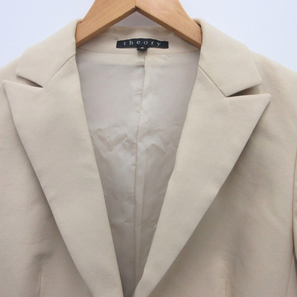 【中古】未使用品 セオリー Theory タグ付き テーラードジャケット ブレザー 1B ウール ベージュ 00 約S レディース セオリー Theory ブレザー テーラードジャケット 2B ストレッチ素材