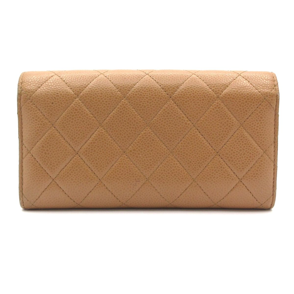 CHANEL(シャネル) 長財布 ココロック,マトラッセ ベージュ ゴールド