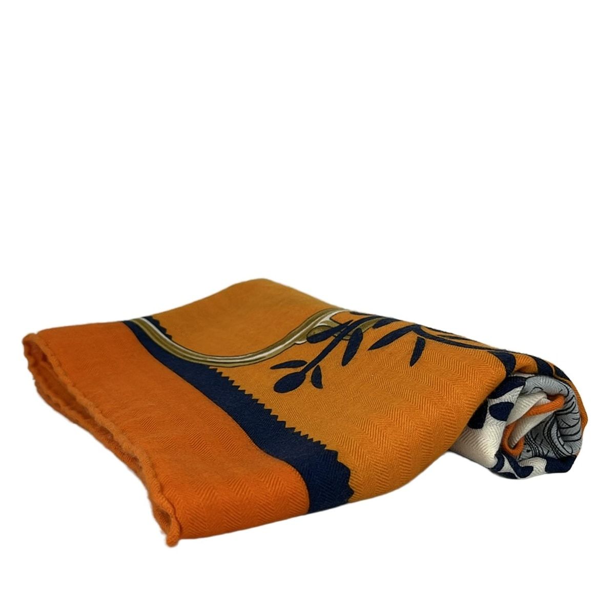 HERMES エルメス ストール ショール トライアングル ジェアン オレンジ×マルチ ETRIERS|2025 AW カシミヤ シルク