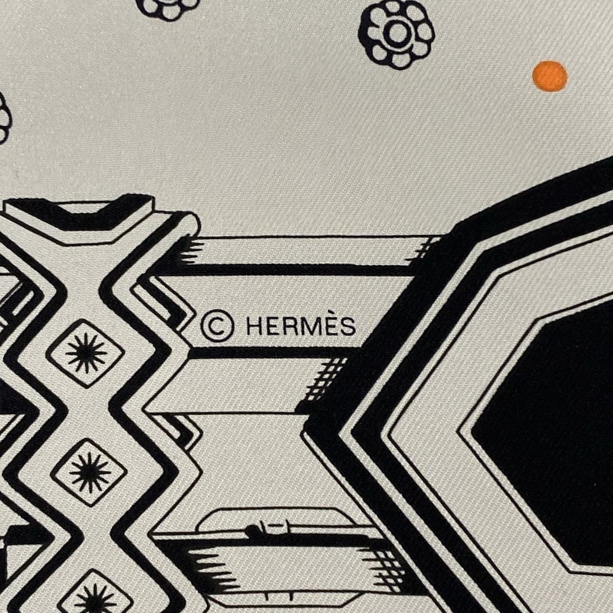 HERMES エルメス スカーフ カレ55 グリアルジャン|黒|コライユ Brides et Destin Bandana