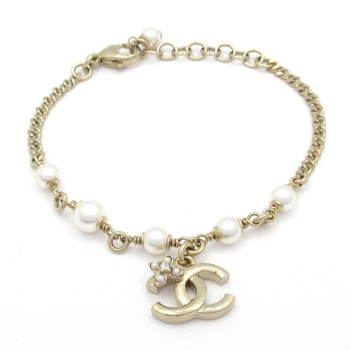 CHANEL シャネル ブレスレット ココマーク ゴールド×アイボリー×クリア